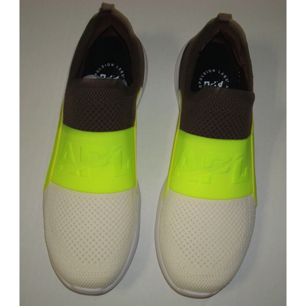 New NIB APL Mens 10 Womens 11 11.5 Brown Highlight Yellow Neon Slipon Bliss Tech